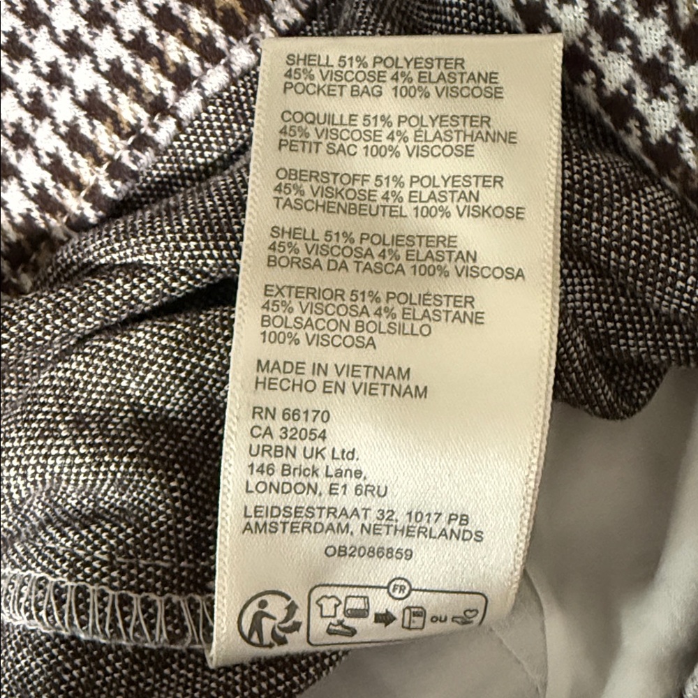 Free People NWT Molly Houndstooth plaid trousers pants size 4 - Picture 8 of 9